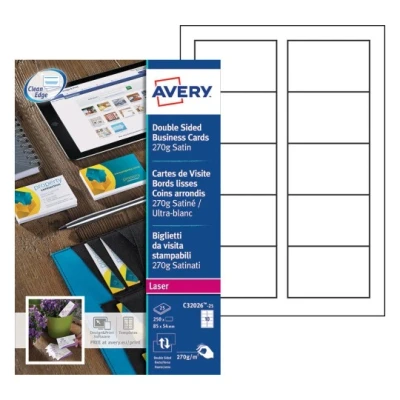 Afbeelding van Visitekaart Avery C32026 25 2 zijdig 270gr 250stuks