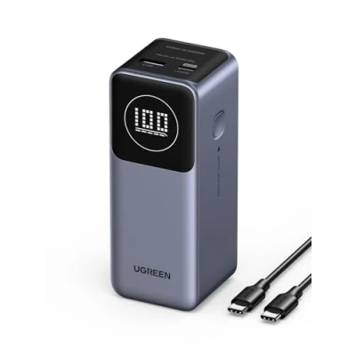 Afbeelding van UGREEN Nexode Power Bank 12000mAh 100W powerbank met 2 poorten, externe batterij digitaal display, USB C PD 3.0, compatibel iPhone 15/14 Pro Max, Galaxy S24 Ultra, iPad meer