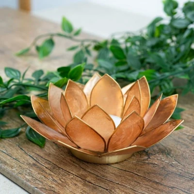 Afbeelding van Lotus sfeerlicht moncha goudrand