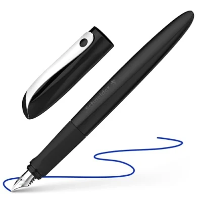 Afbeelding van Schneider 162111 Wavy vulpen (voor rechts en linkshandigen, met beginners) zwart