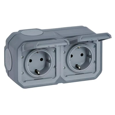 Afbeelding van Legrand plexo 2v wcd 2p a horizontaal ip55 ik08 grijs 069742l
