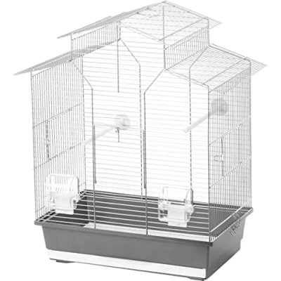 Afbeelding van Interzoo vogelkooi Iza 2 zilver/grijs Gebr. de Boon