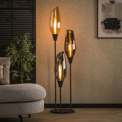 Afbeelding van Hoyz Collection Vloerlamp Cocoon XL Mix Glass Zwart
