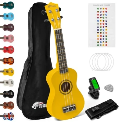 Afbeelding van TIGER Sopraan Ukulele Kit Beginners Packs (Geel)