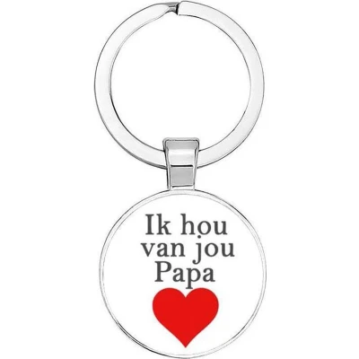 Afbeelding van Akyol Ik hou van jou Papa sleutelhanger Vader Familie Vaderdag cadeautje cadeau