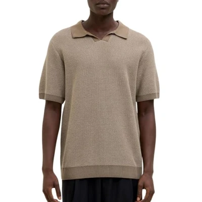 Afbeelding van Jack &amp; Jones Premium Jprcceaston Split NECK Poloshirt, Heren, Maat: XS, Rain drum