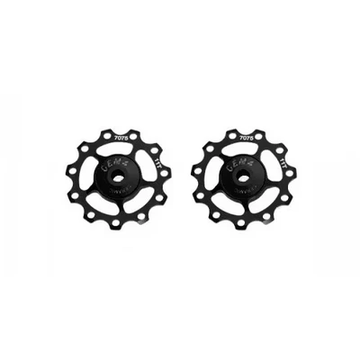 Afbeelding van CEMA Derailleurwieltjes ALU 9/10/11V RVS zwart