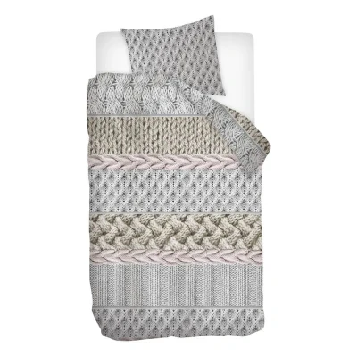 Afbeelding van Snoozing Cardiff Flanel Dekbedovertrek Eenpersoons 140x200/220 cm + 1 kussensloop 60x70 Soft Pink