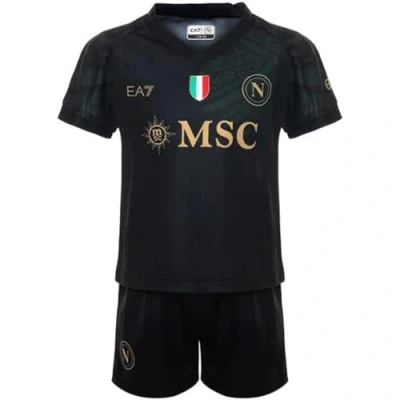Afbeelding van SSC Napoli Junior Third EA7 Raceset, officieel product, Tricolor wapen, Maori Tattoo, kinderuniform, 4 jaar