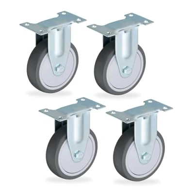 Afbeelding van Relaxdays meubelwielen set van 4 100 mm max. 400 kg geluiddempend zwaarlast