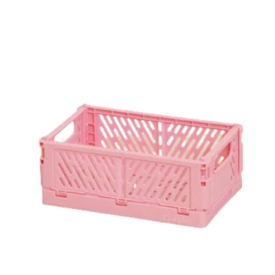 Afbeelding van Craftelier Opbergdoos voor scrapbooking en knutselwerk, inklapbaar stapelbaar, klein formaat open doos 15 x 9,5 5,7 cm roze