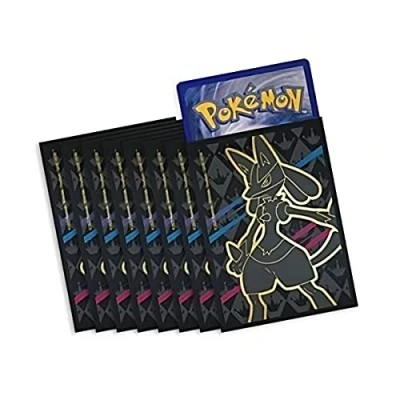 Afbeelding van Elite Trainer Box hoezen voor Pokémon [65 hoesjes], toon je kaarten met de promotiehoezen van ETB boxen, hoesjes (Zwarte Lucario)