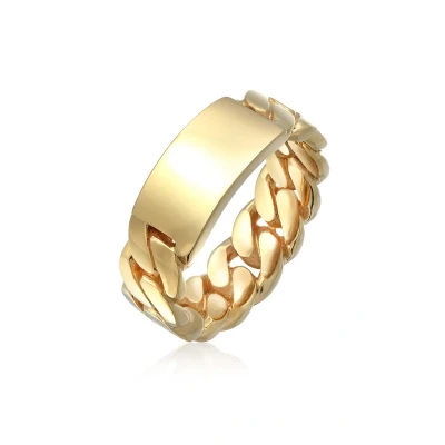 Afbeelding van KUZZOI Ring Heren Zegel kettingoptiek schakel in 925 sterling zilver
