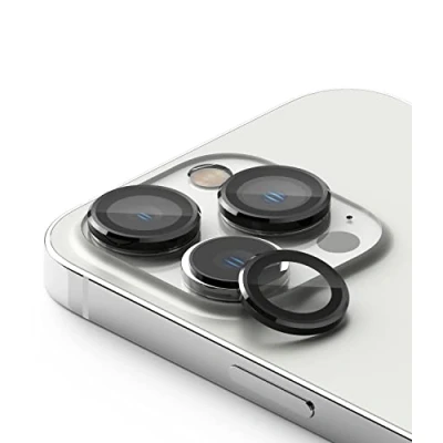 Afbeelding van Ringke Camera Lens Frame Glass Protector Compatibel met iPhone 14 Pro Max (6.7&#039;&#039;) en (6.1&#039;&#039;), Glazen Deksel Aluminium Camerabeschermer, Lensbeschermer Black Zwart