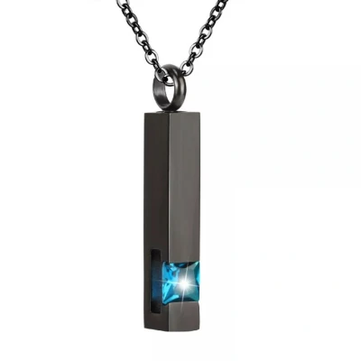 Afbeelding van Luxe Ashanger Met Ketting Assieraad Zwart Aqua Steen As Gedenksieraad Urn Incl. vuller