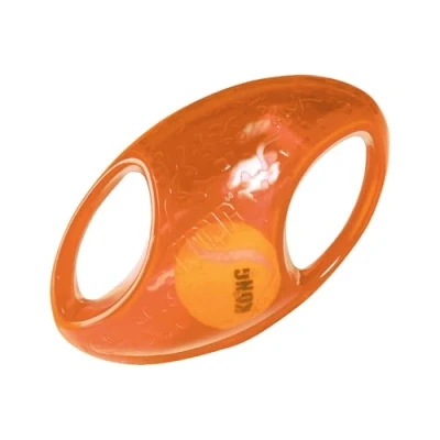 Afbeelding van KONG Jumbler Voetbal Interactief Fetch hondenspeelgoed met tennisbal (diverse kleuren) voor middelgrote en grote honden