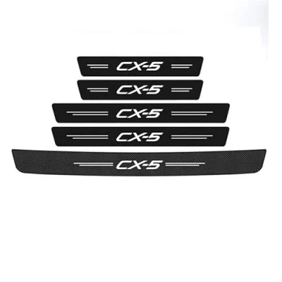 Afbeelding van SANQIUTOU 5 Stuks Auto Instaplijsten Protector Stickers Voor Mazda CX CX5 2015 2020 2021 2022 2023,Koolstofvezel Dorpel Cover Autodeur Stappen Decoratie Accessoire