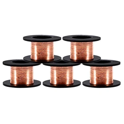 Afbeelding van 5 stuks 0,1 mm lengte 15 m lakdraad koperdraad, geëmailleerde reparatiedraad, koperlakdraad