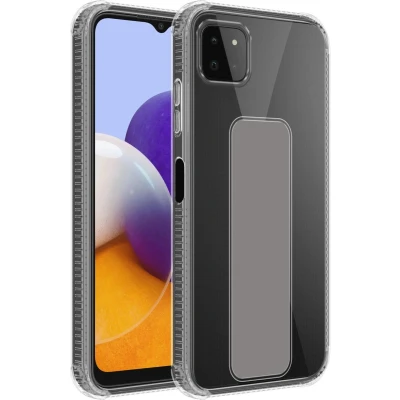 Afbeelding van Cadorabo Hoesje geschikt voor Samsung Galaxy A22 5G Cover in GRIJS Beschermhoes TPU silicone Case met houder