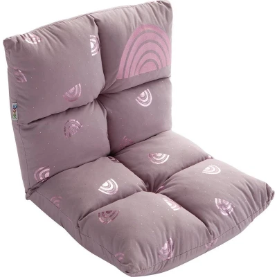 Afbeelding van howa 2 in 1 Kinderfauteuil + Kinderlounger 6 voudig verstelbare rugleuning &quot;rainbow&quot; roze 86011
