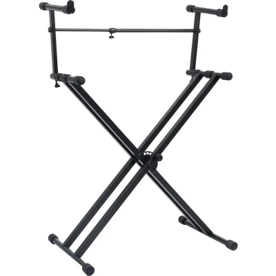 Afbeelding van vidaXL Keyboardstandaard X frame dubbel versterkt zwart