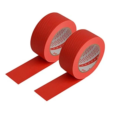 Afbeelding van Vogueing Tool 2 Rolls 15mm x 50m Getextureerde Papier Tape Schrijfbare Masking Schilders voor Verf Ambacht en DIY Rood