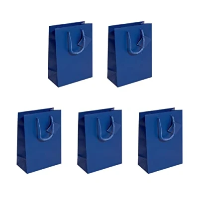Afbeelding van SIGEL GT504/5 middelgrote papieren cadeautasjes ultramarijnblauw mat 23 x 17 cm 5 delige set