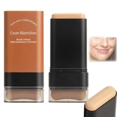 Afbeelding van 2025 Koreaanse Hydraterende Lichtgewicht Foundation Stick Met Ingebouwde Kwast, Flawless Eraser Stick, Volledige Dekking Waterproof Make Up voor Natuurlijke Huidskleur (01#)