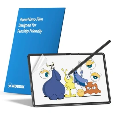 Afbeelding van MOBDIK 2 stuks papieren schermbeschermers compatibel met Samsung Galaxy Tab S9/S9 FE/S8/S7 (11 inch), anti verblinding, gemaakt voor natuurlijk schrijven, eenvoudige installatiekit
