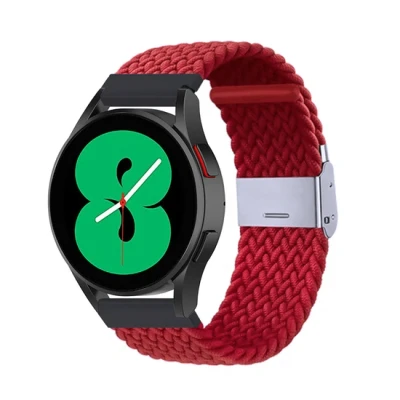 Afbeelding van Garmin Venu 2 &amp; 3 Braided nylon bandje Rood Polyester Rekbaar siliconen