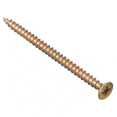 Afbeelding van ForgeFix Multifunctionele schroeven met enkele schroefdraad 4,0 x 75 mm Zink geel gepassiveerd Doos 100