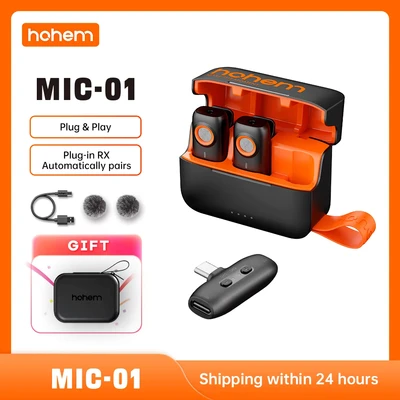 Afbeelding van Hohem MIC 01 Draadloze Lavalier Revers Microfoon Voor Iphone Android Smartphone Pc Computer USB C