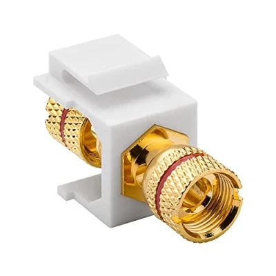 Afbeelding van Keystone module met draaiklemmen voor luidsprekerkabel (rood) / wit