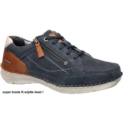 Afbeelding van Josef Seibel NEW Anvers 11 Sportieve veterschoenen, Heren, Maat: 41, Indigo multi Nubukleer