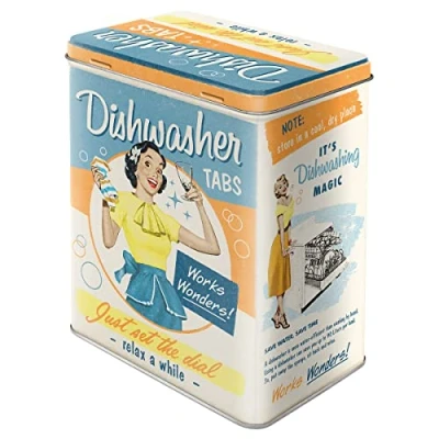 Afbeelding van Tin Box L Diswasher Tabs Nostalgische Look