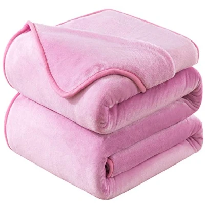 Afbeelding van Plaid Dikke Fleece Deken 150x200 cm Roze Zacht en Warm Dubbele Beddeken Flanellen Sofa Throw Dubbelzijdig Omkeerbaar