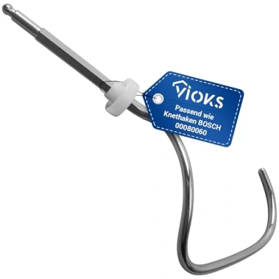 Afbeelding van VIOKS Bodeeghaak deegmondstuk vervanging voor Bosch Siеmens 00080060 keukenmachine ProfiMixx 44 46 47 kneedhaken MUM4 en MUM5