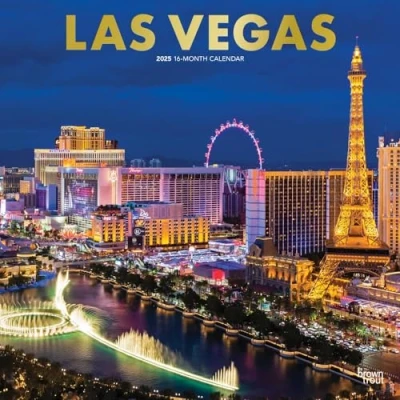 Afbeelding van Las Vegas 2025 12 X 24 Inch Monthly Square Wall Calendar Foil Stamped Cover Plastic Free