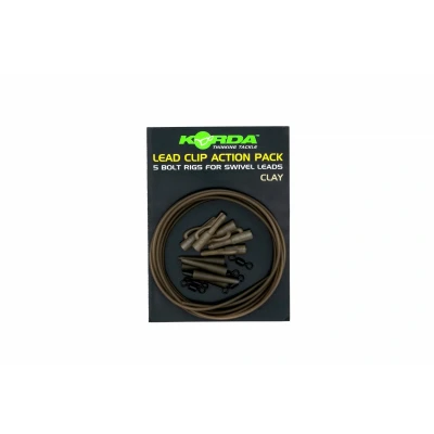 Afbeelding van Korda Lead Clip Action Pack 5 Bolt Rigs For Swivel Leads Kleur : Clay