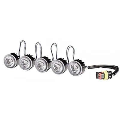 Afbeelding van HELLA VALUEFIT LED Dagrijverlichtingsset LEDayFlex 12V / 24V Rond Transparent Kabel: 120mm Voertuigfront Set 2PT 177 696 711