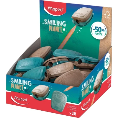 Afbeelding van Maped Smiling Planet Potloodslijper Pulse, 1 gaats, Display Van 28 Stuks Slijper