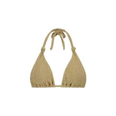 Afbeelding van Beachlife voorgevormde triangel bikinitop met lurex goud
