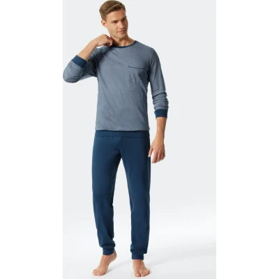 Afbeelding van Schiesser Fine Interlock Pyjama 176686 Blue 60