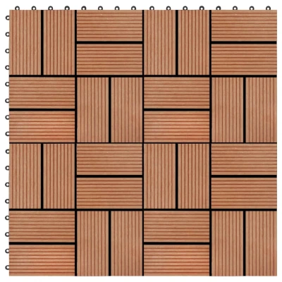 Afbeelding van 22 st Terrastegels 30x30 cm 2 m² HKC teakkleur