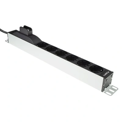 Afbeelding van Plenty PLA416 6Z16 19&quot; PDU Stekkerdoos 6 voudig Type F met Zekeringsautomaat