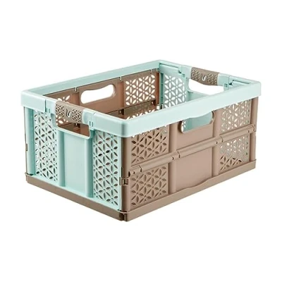 Afbeelding van Klappbox 32 L 48x35x24 Lea Taupe/turqoise Keeeper 10296