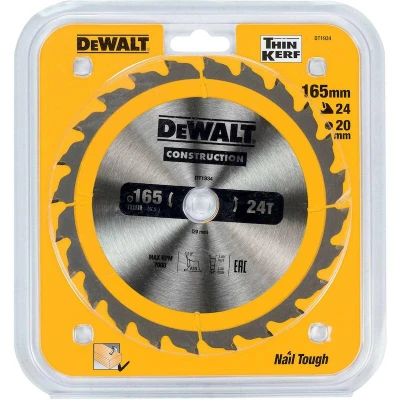 Afbeelding van DeWalt Accessoires Cirkelzaagblad 165x20x24t, positief 10, kerf 1.8mm DT1934 QZ