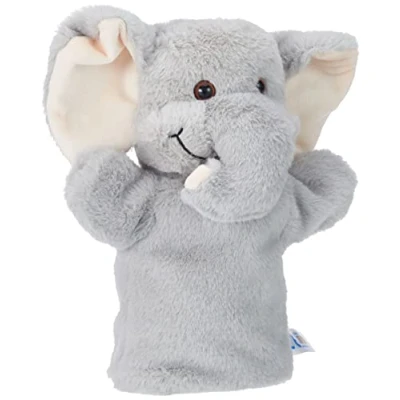 Afbeelding van Grijze olifant handpop knuffel 25 cm knuffeldieren Handpoppen