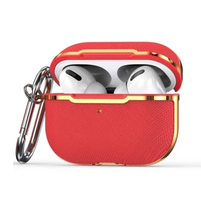 Afbeelding van AirPods Pro / 2 hoesje Hardcase Plated series Rood + goud Optimale bescherming voor jouw