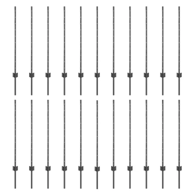 Afbeelding van vidaXL Hekpalen 44 st U vormige Grijs 140 cm Staal